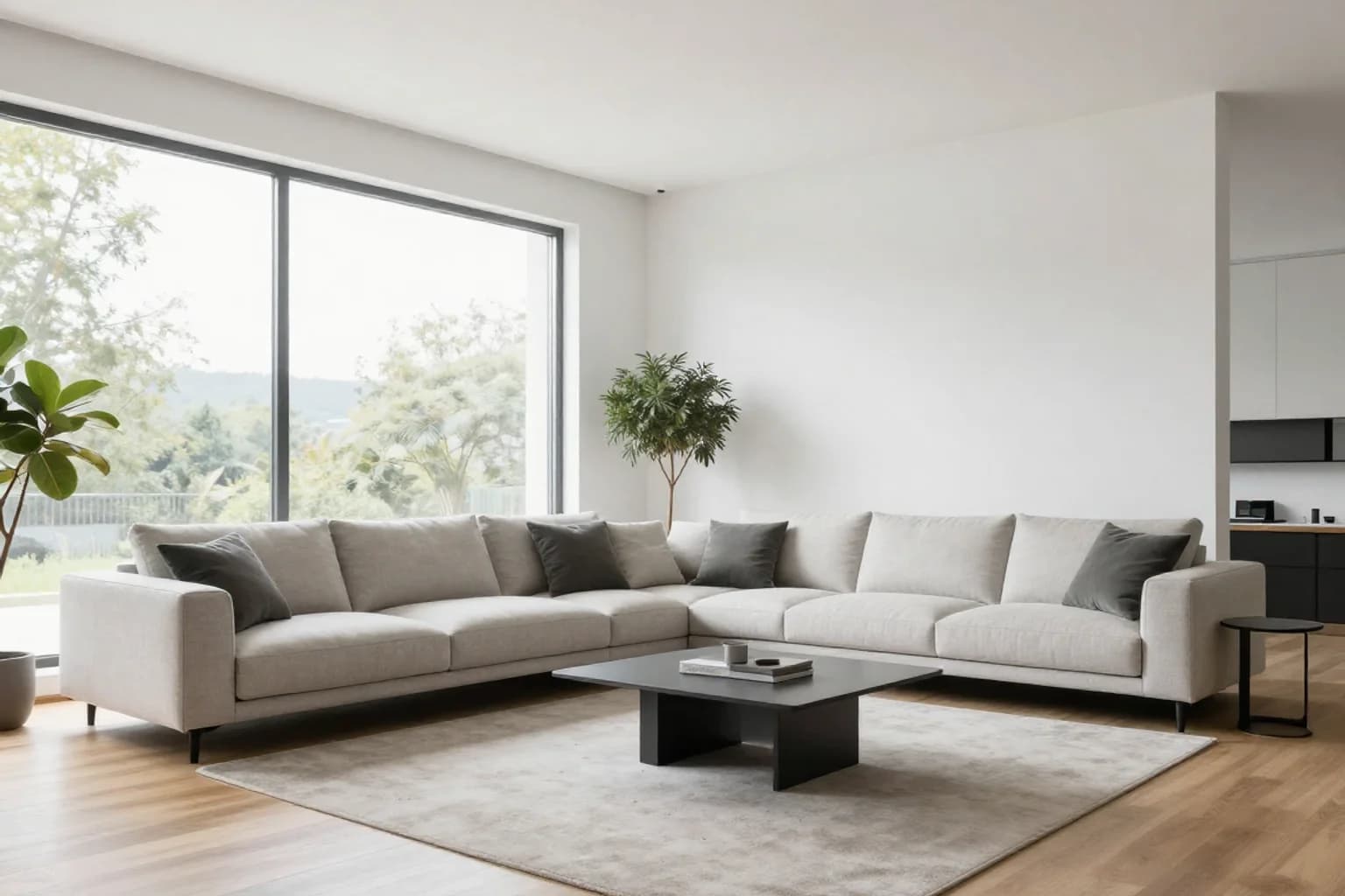 Leerer Raum vor Virtual Staging