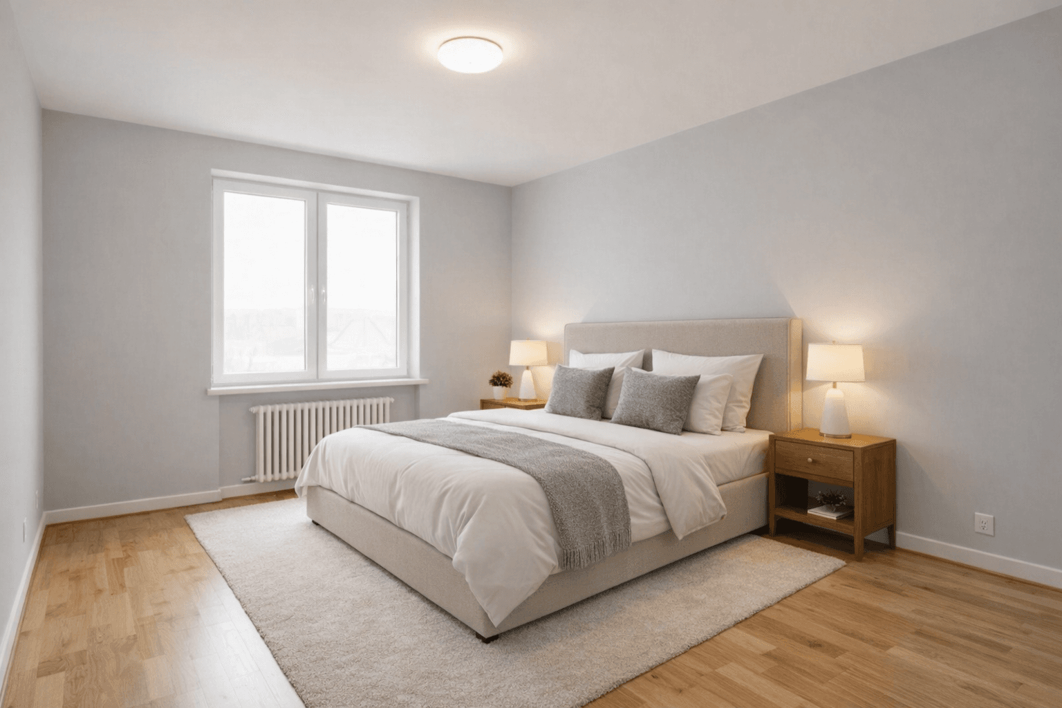 Raum nach Virtual Staging mit KI-Möblierung