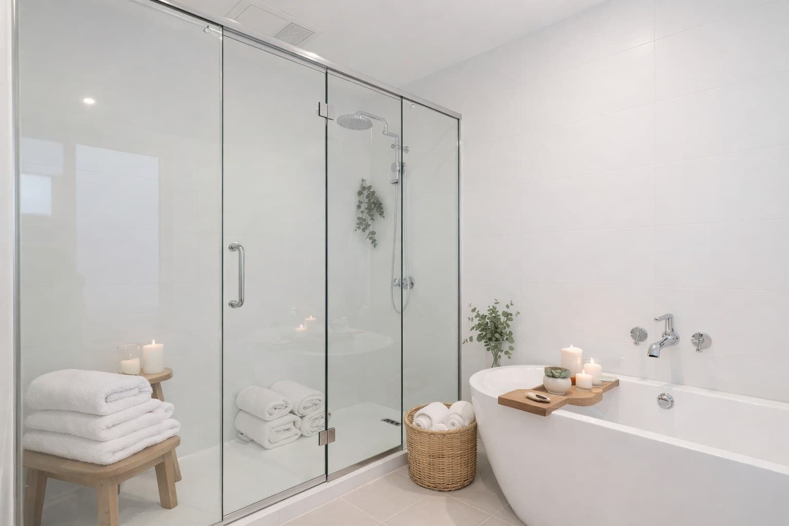 Badezimmer nach Spa/Wellness Virtual Staging mit KI