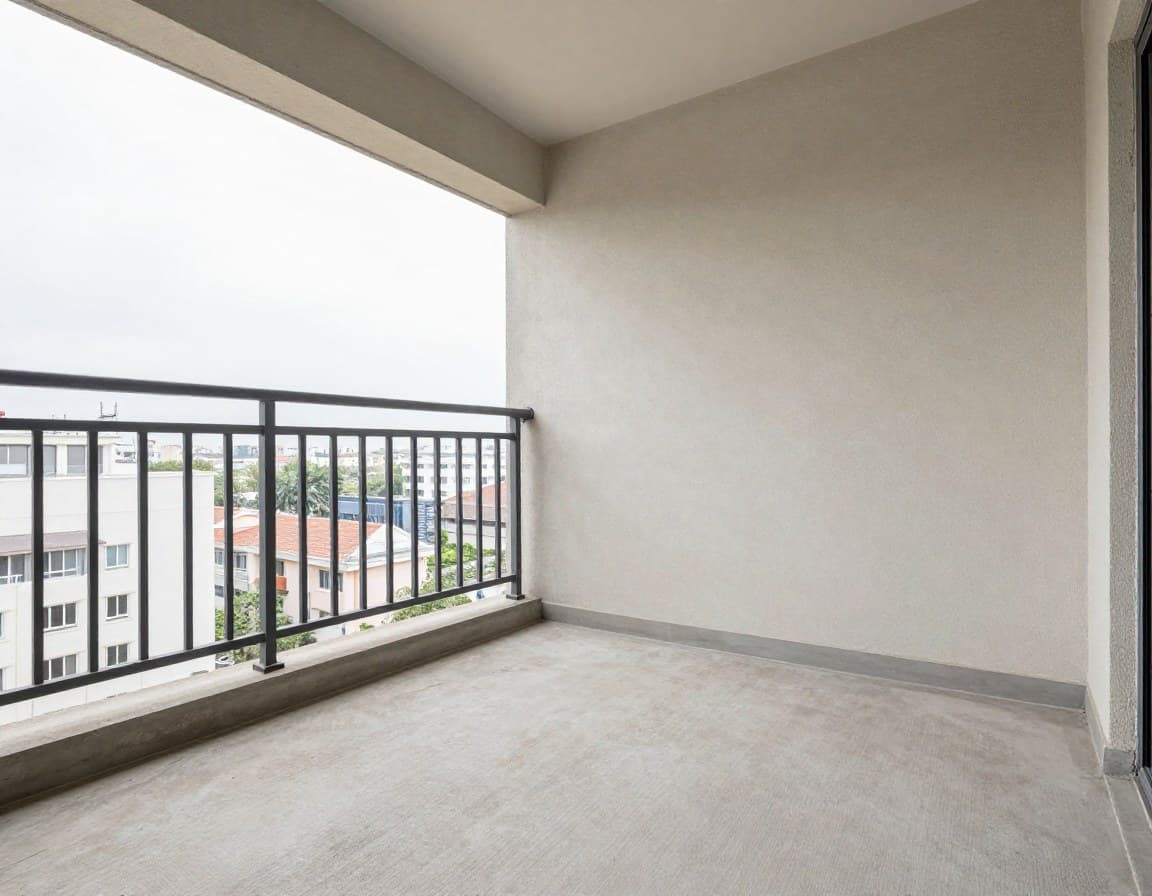 Leerer Raum: Balkon vor Boho Virtual Staging