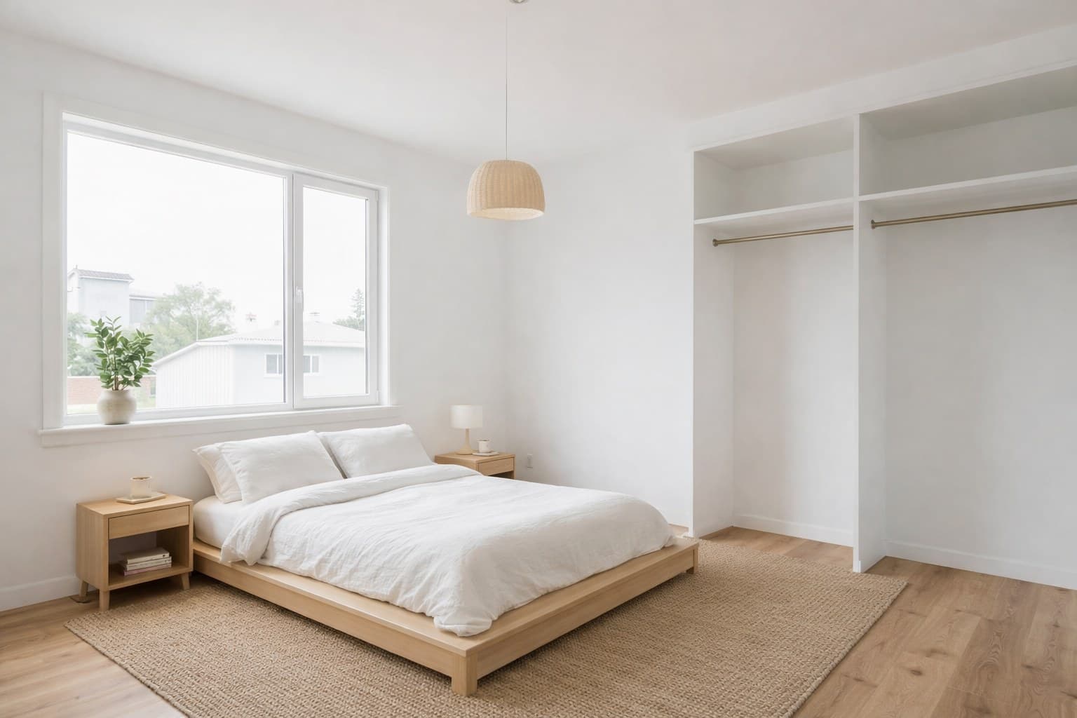 Schlafzimmer nach Skandinavisch Virtual Staging mit KI